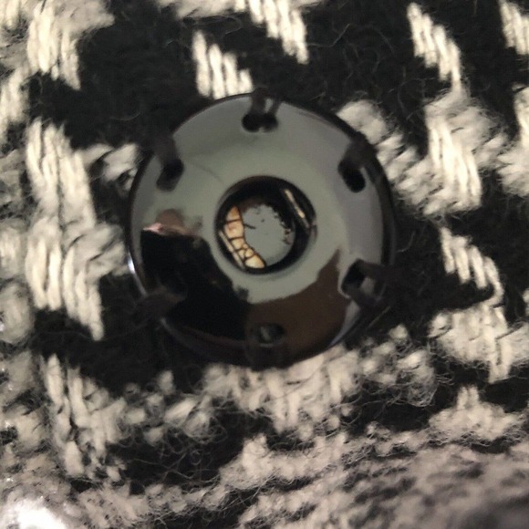 Guess Women's Wool Blend Faux Leather Arms Fringe Trim Plaid MOTO Jacket Sz M - Picture 10 of 10